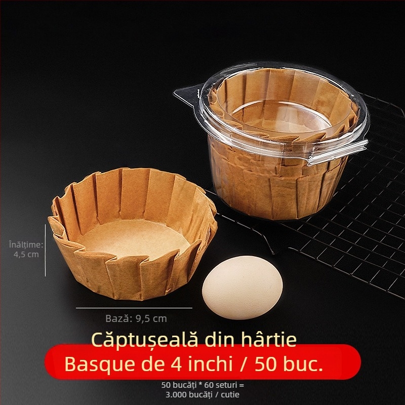 Hârtie de copt în stil Basque pentru forme de tort, acoperire cu silicon, dimensiuni 3/4/6/8 inch