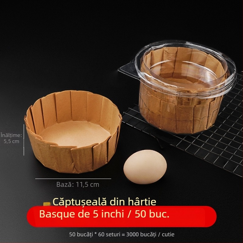Hârtie de copt în stil Basque pentru forme de tort, acoperire cu silicon, dimensiuni 3/4/6/8 inch