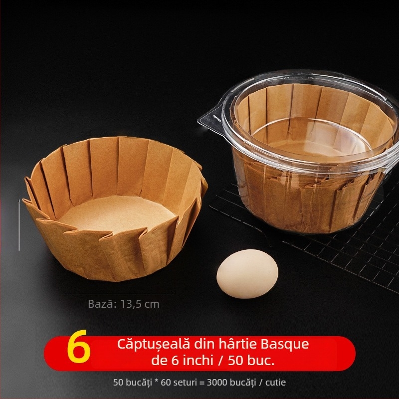 Hârtie de copt în stil Basque pentru forme de tort, acoperire cu silicon, dimensiuni 3/4/6/8 inch