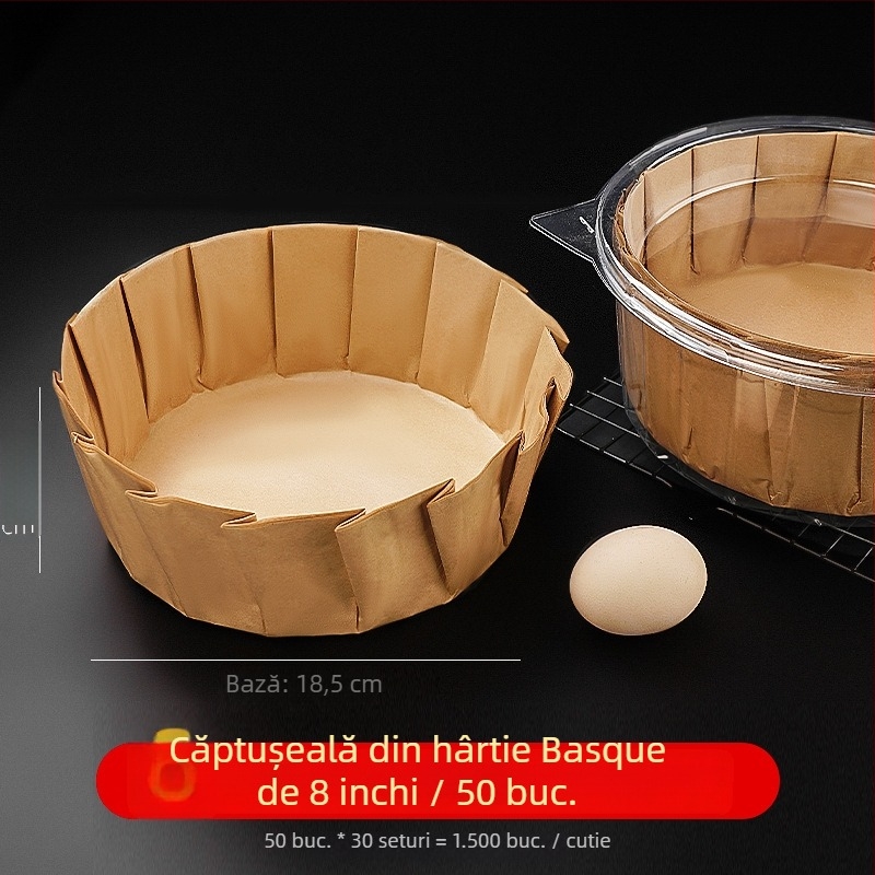 Hârtie de copt în stil Basque pentru forme de tort, acoperire cu silicon, dimensiuni 3/4/6/8 inch