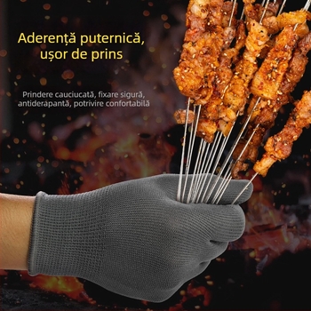 Mănuși Fanghua pentru grătar, rezistente la căldură, anti-stropire de ulei, pentru bucătărie, ideale pentru fripturi pe bețe, condimentare și coacere, ușoare, cu design de cinci degete