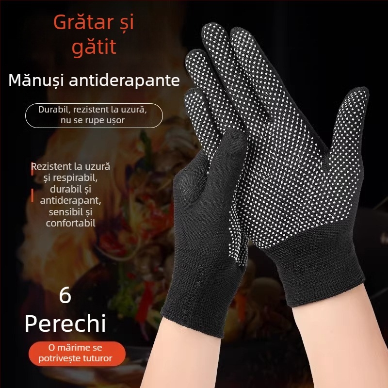 Mănuși Fanghua pentru grătar, rezistente la căldură, anti-stropire de ulei, pentru bucătărie, ideale pentru fripturi pe bețe, condimentare și coacere, ușoare, cu design de cinci degete