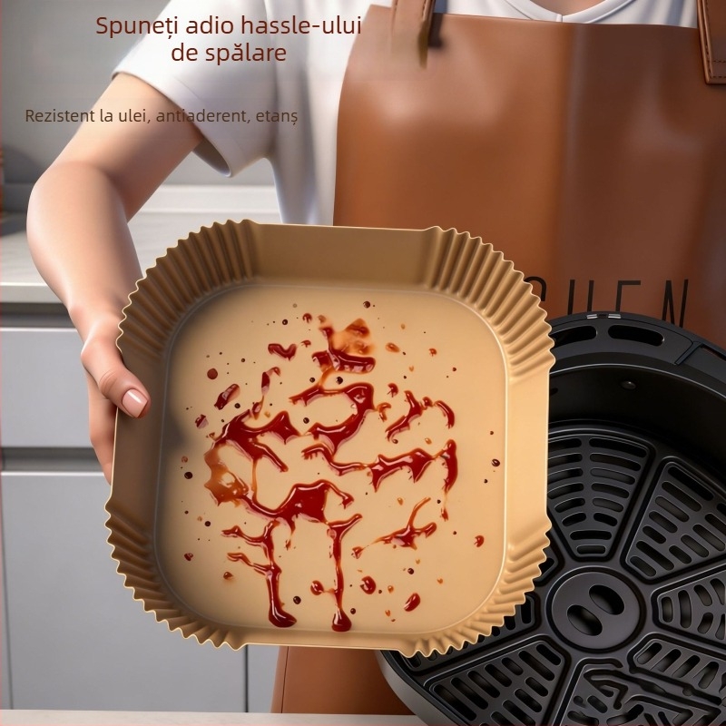 Hârtie de copt pentru friteuza cu aer, rotundă, groasă, absorbantă dublu față a grăsimii, pentru coacere acasă