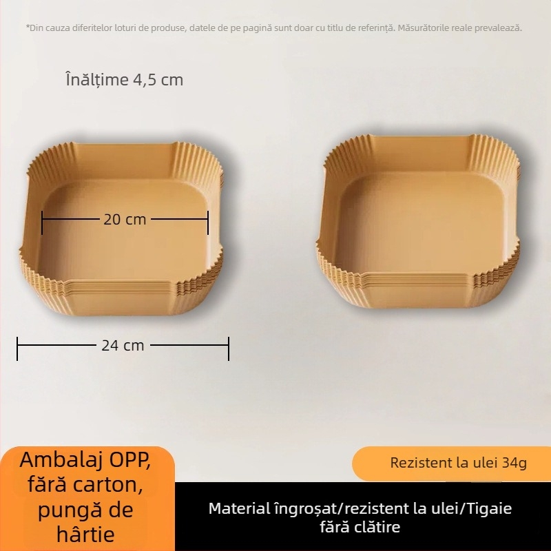 Hârtie de copt pentru friteuza cu aer, rotundă, groasă, absorbantă dublu față a grăsimii, pentru coacere acasă