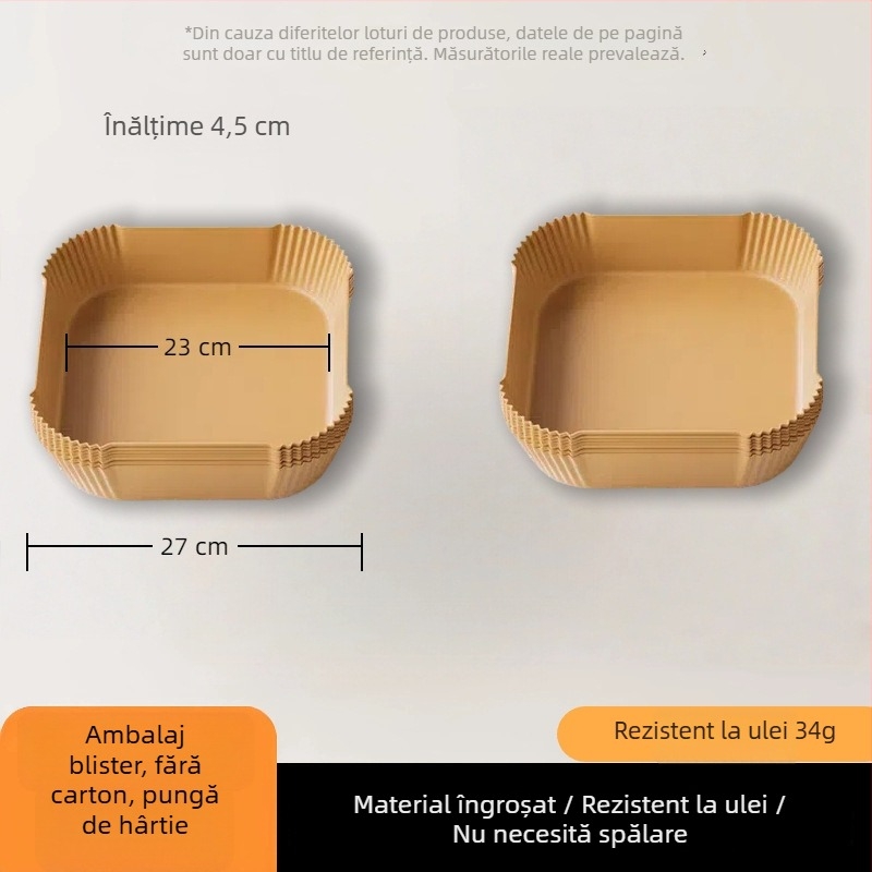Hârtie de copt pentru friteuza cu aer, rotundă, groasă, absorbantă dublu față a grăsimii, pentru coacere acasă