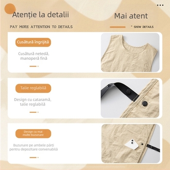 Șorț-vestă pentru barista, cu logo personalizat, impermeabil și rezistent la ulei, pentru bucătărie, Milk Tea și patiserie