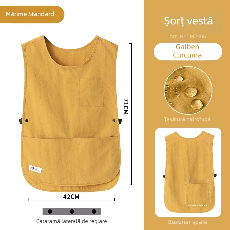 Șorț-vestă pentru barista, cu logo personalizat, impermeabil și rezistent la ulei, pentru bucătărie, Milk Tea și patiserie