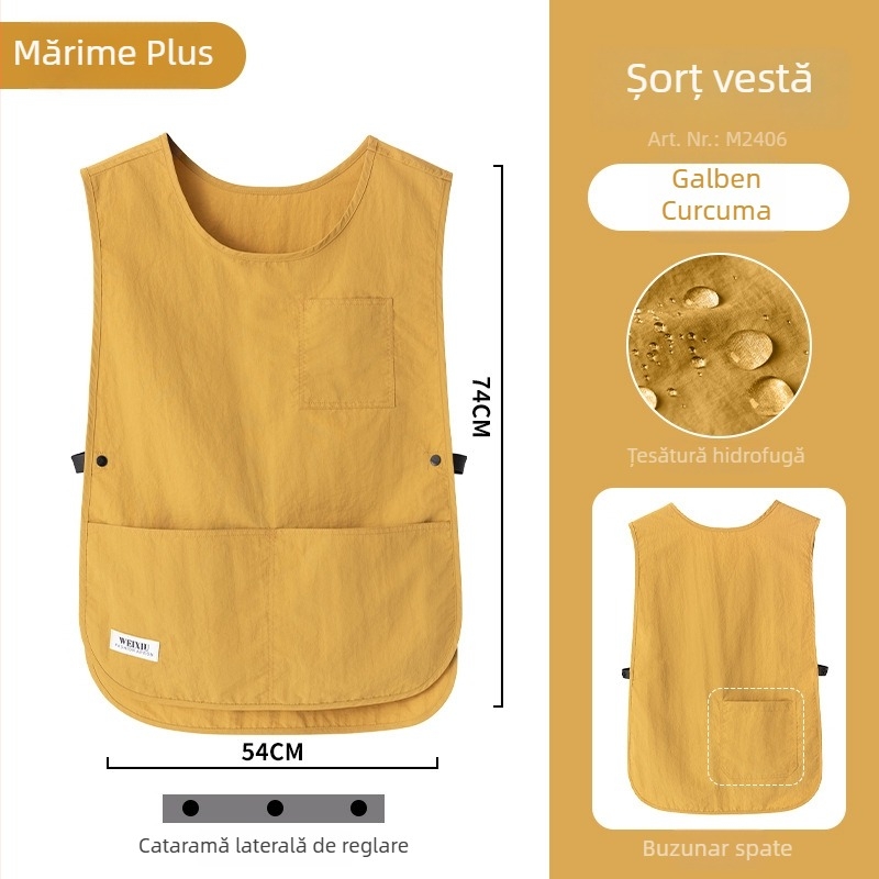 Șorț-vestă pentru barista, cu logo personalizat, impermeabil și rezistent la ulei, pentru bucătărie, Milk Tea și patiserie