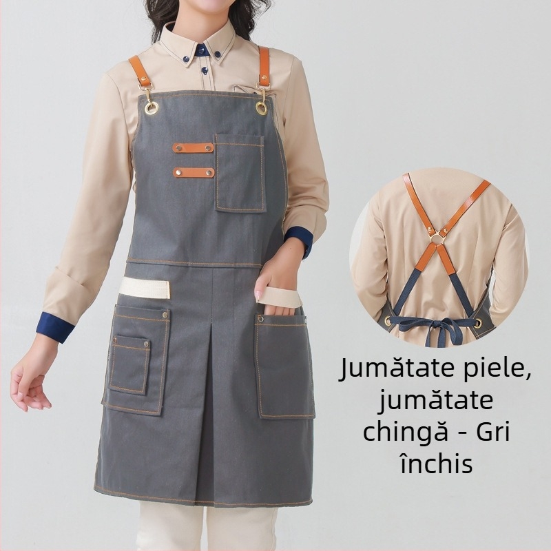 Șorț din bumbac twill cu logo personalizat, design pliabil, material moale pentru lucru