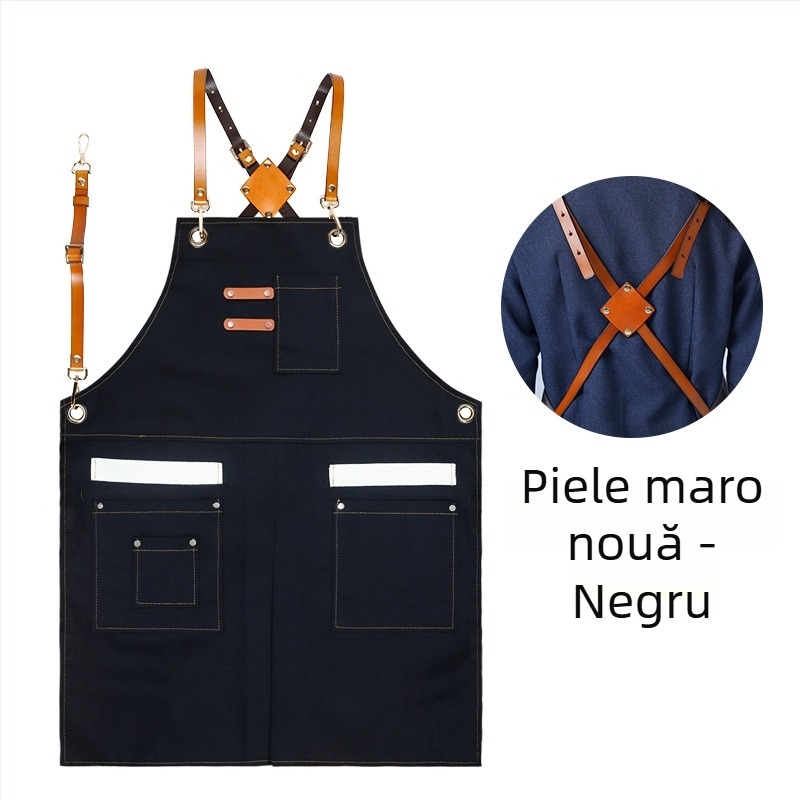 Șorț din bumbac twill cu logo personalizat, design pliabil, material moale pentru lucru