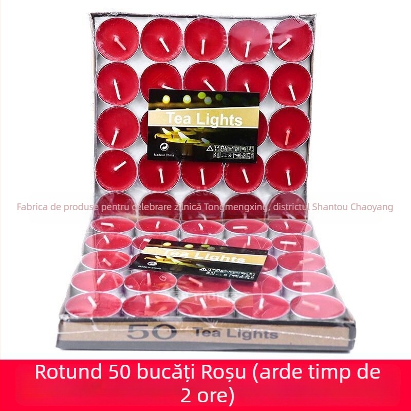 Xingri lumânare din parafină pentru ceai, cilindrică, rotundă, cu logo imprimat