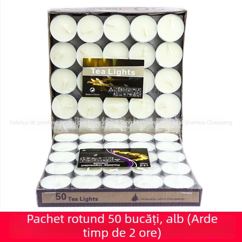 Xingri lumânare din parafină pentru ceai, cilindrică, rotundă, cu logo imprimat