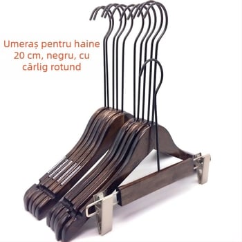 Cuier din lemn de înaltă calitate pentru femei, anti-alunecare, cârlig de 20 cm, suport vintage pentru pantaloni