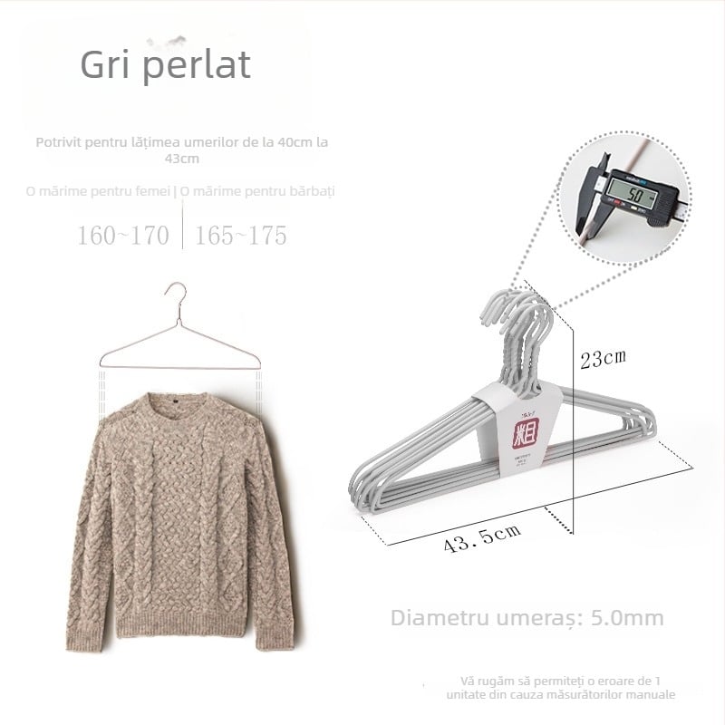 Shunyi Umerașe din plastic acoperit, groase și robuste, fără urme, antiderapante, pentru uz casnic, umerașe multifuncționale pentru uscare