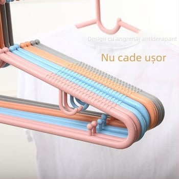 Cuier de haine din plastic, fără cusături, pentru uz casnic, antiderapant, solid, îngroșat, mărit și prelungit, pentru a atârna și usca haine