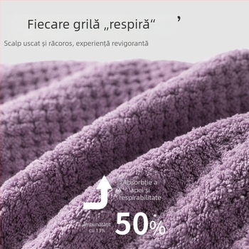 Căciulă de uscat părul din microfibră, cu dublu strat, foarte absorbantă