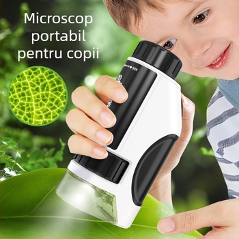 Microscop cu clips pentru telefon, 50–300×, observația celulelor — jucărie educațională științifică pentru elevi