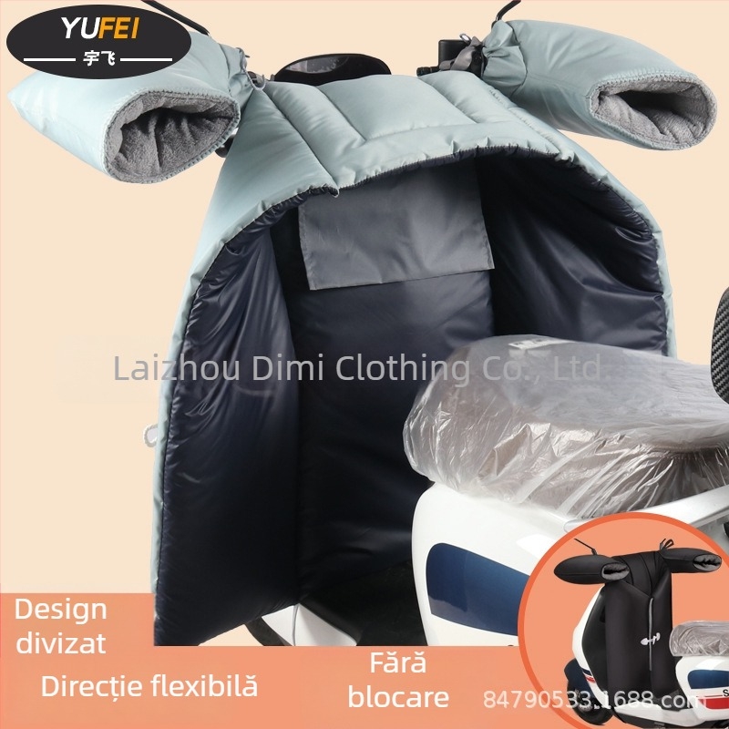 Husă izolatoare împotriva vântului, căptușită cu fleece, pentru vehicule electrice – căldură de iarnă pentru biciclete electrice, scutere și motociclete