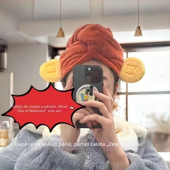 Pălărie de uscare a părului, stil influencer la modă, uscare rapidă, bandă absorbentă pentru cap, prosop de baie gros pentru studenți