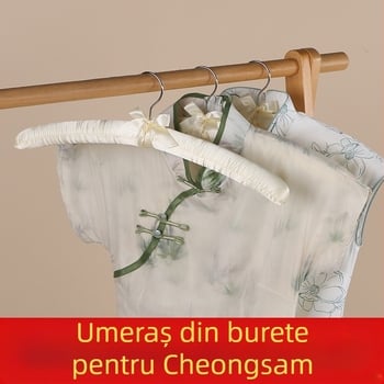 Cuier pentru haine cu acoperire din material textil și burete moale, anti-deformare și anti-alunecare