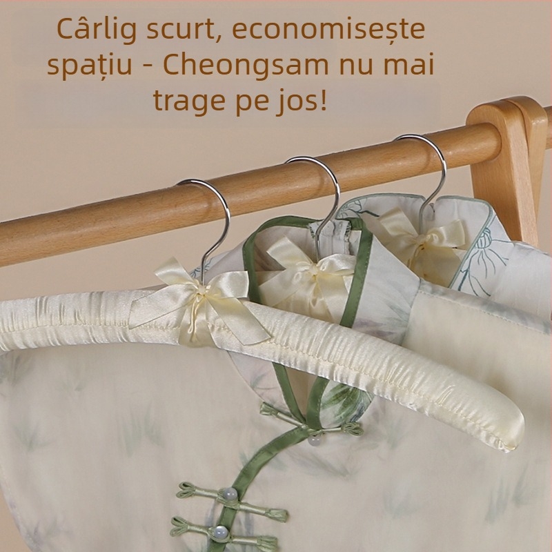Cuier pentru haine cu acoperire din material textil și burete moale, anti-deformare și anti-alunecare