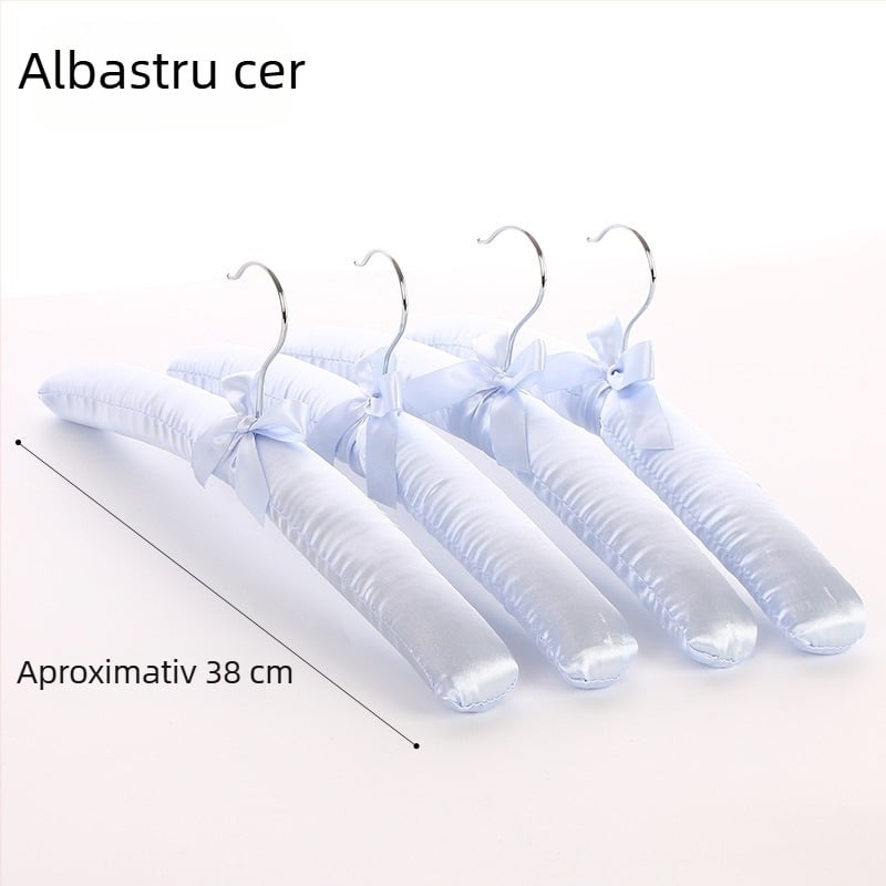 Cuier pentru haine cu acoperire din material textil și burete moale, anti-deformare și anti-alunecare