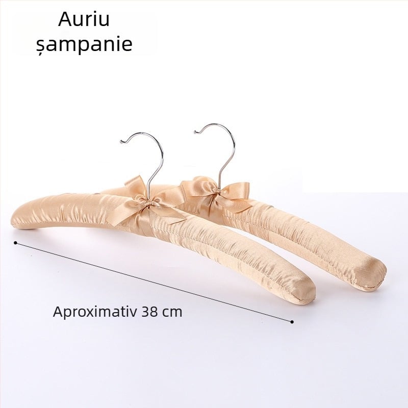 Cuier pentru haine cu acoperire din material textil și burete moale, anti-deformare și anti-alunecare