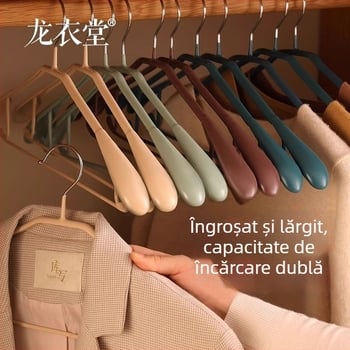 Cuier pentru haine, uz casnic, cu design antiderapant la umeri, potrivit pentru costume și paltoane, fără cusături, cu suport pentru umeri late