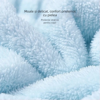 Pălărie pentru uscat păr la copii, în formă de corn, absorbantă, uscare rapidă, pălărie de spălat păr, pufoasă – toamnă-iarnă