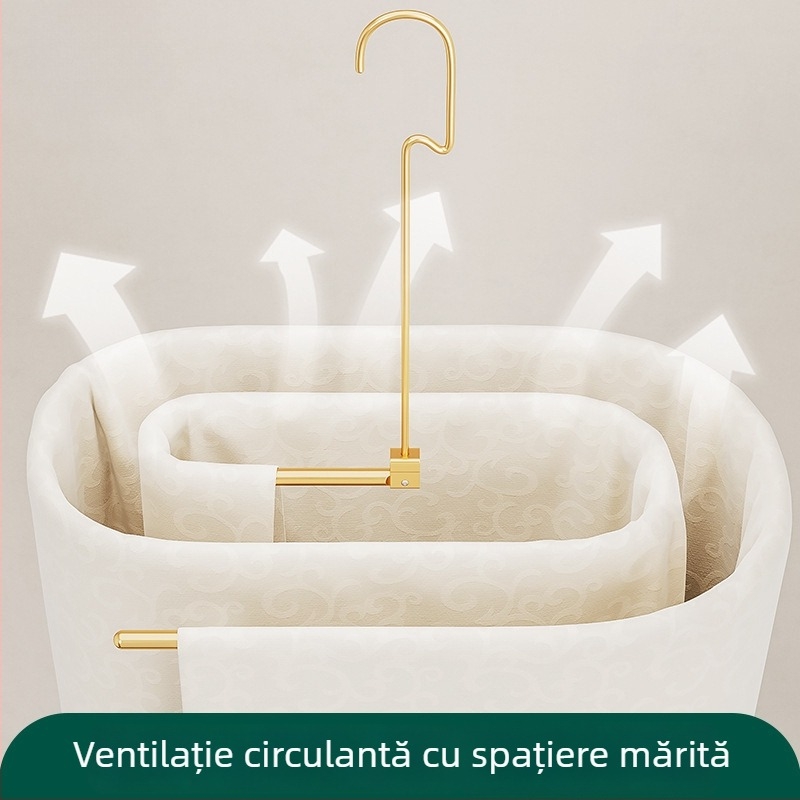 Umeraș spiral din aluminiu pentru uscare pe balcon, suport mare pentru pături, lenjerie de pat și fețe de cuvertură
