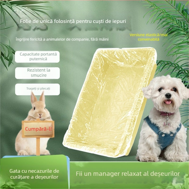 Covoraș de tavă din plastic, de unică folosință, pentru cuști de iepuri, câini și păsări