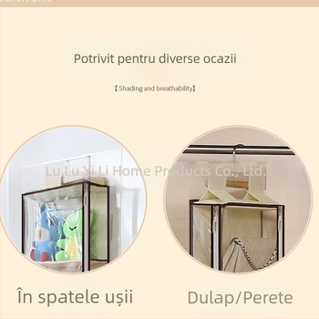 Organizator suspendat transparent, rezistent la praf, pentru garderobă pe perete, din material textil, închis complet