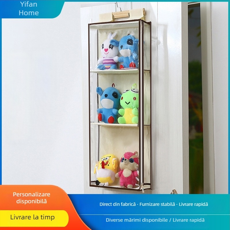 Organizator suspendat transparent, rezistent la praf, pentru garderobă pe perete, din material textil, închis complet