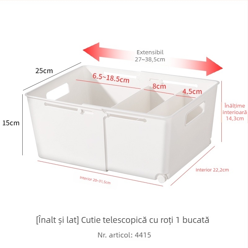 Cutie extensibilă de depozitare pentru lenjerie cu compartimente – organizator de sertar 3 în 1
