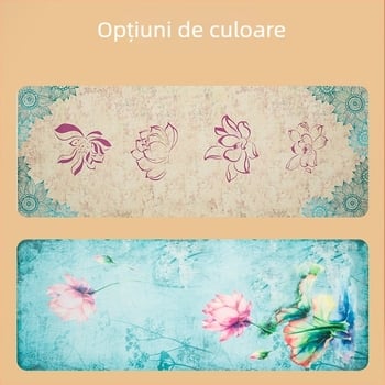 Saltea de yoga din cauciuc natural, imprimat velur, pentru uz casnic, antiderapantă, silențioasă, profesională, 68×183×0,4 cm