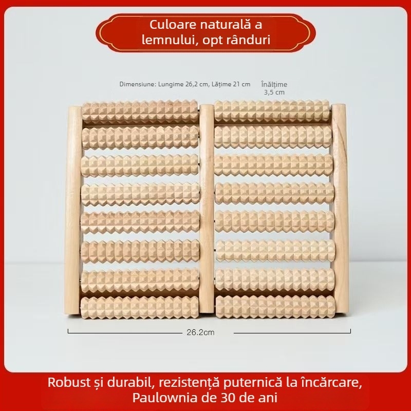 Masaj pentru picioare din lemn cu rolă, utilizare acasă