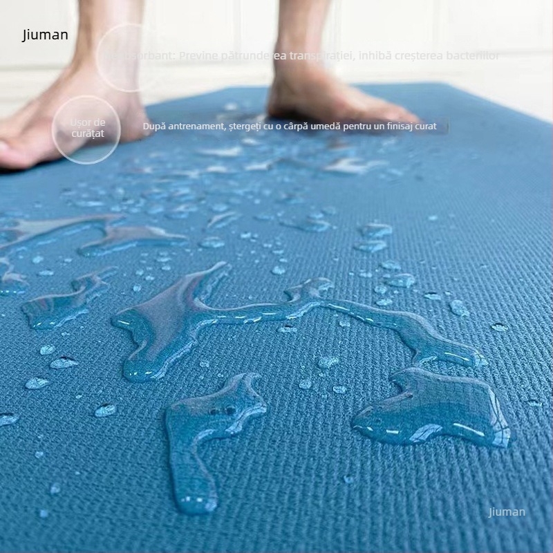 Covoraș de yoga cu temă broscuță, pentru bărbați și femei, negru, covoraș de studio pentru podea cu absorbție a șocurilor și rezistență la uzură, potrivit pentru dans și sărit cu coarda