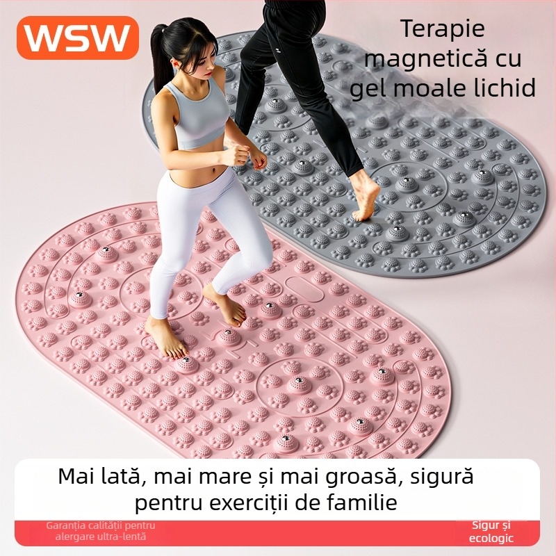 Placă de acupresură pentru masajul talpilor, alergare pe loc ultra-lentă, covoraș din cauciuc lichid-moale, stimulare a meridianelor picioarelor