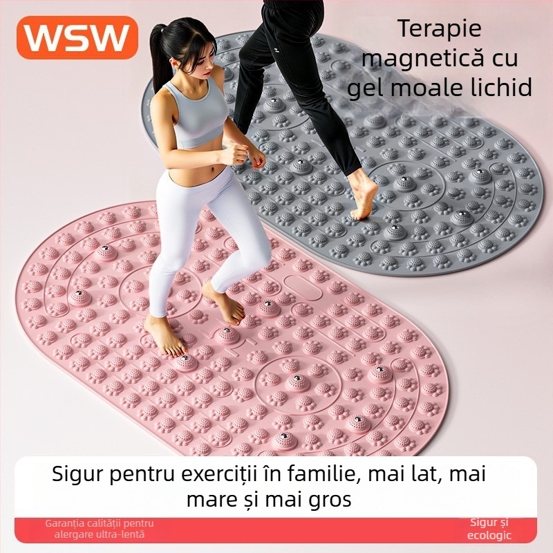 Placă de acupresură pentru masajul talpilor, alergare pe loc ultra-lentă, covoraș din cauciuc lichid-moale, stimulare a meridianelor picioarelor