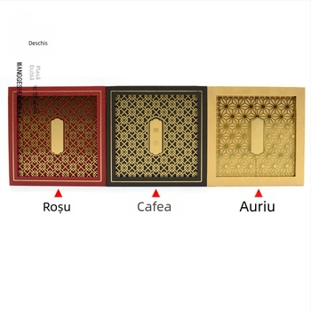 Cutie de bijuterii cu deschidere dublă, stil heritage vintage, perforată, auriu, pentru brățări