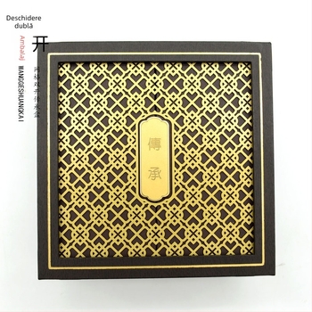 Cutie de bijuterii cu deschidere dublă, stil heritage vintage, perforată, auriu, pentru brățări