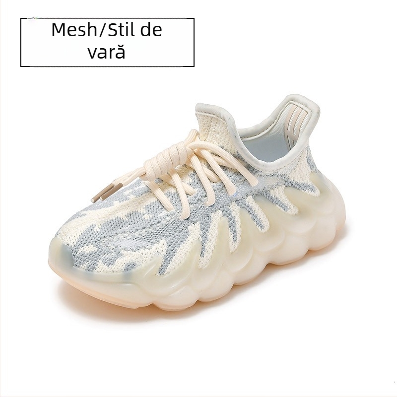 Pantofi Coconut pentru copii, primăvară-vară 2025, adidași din plasă respirabili pentru alergare, stil coreean, model caracatiță