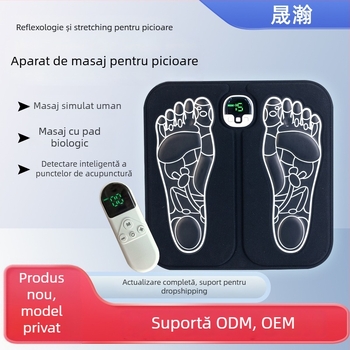 Masaj pentru picioare acasă cu stimulare EMS și pernă de masaj pentru puncte de acupunctură
