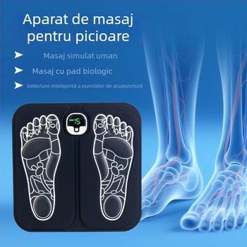 Masaj pentru picioare acasă cu stimulare EMS și pernă de masaj pentru puncte de acupunctură