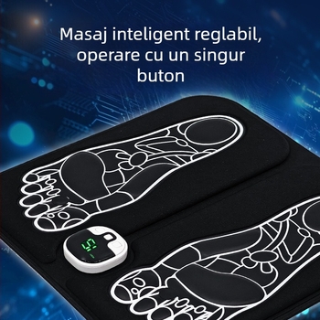 Masaj pentru picioare acasă cu stimulare EMS și pernă de masaj pentru puncte de acupunctură