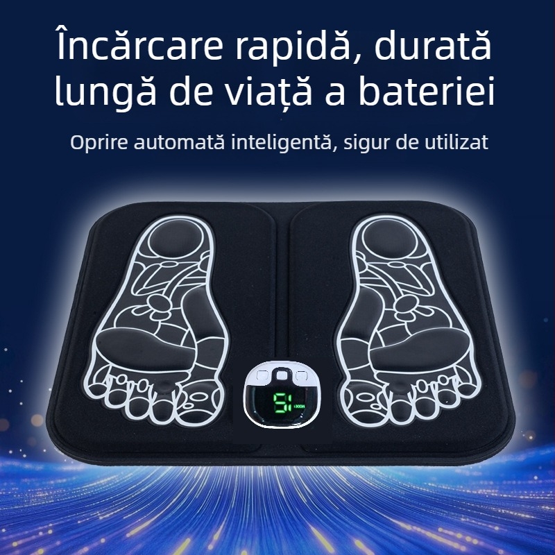Masaj pentru picioare acasă cu stimulare EMS și pernă de masaj pentru puncte de acupunctură
