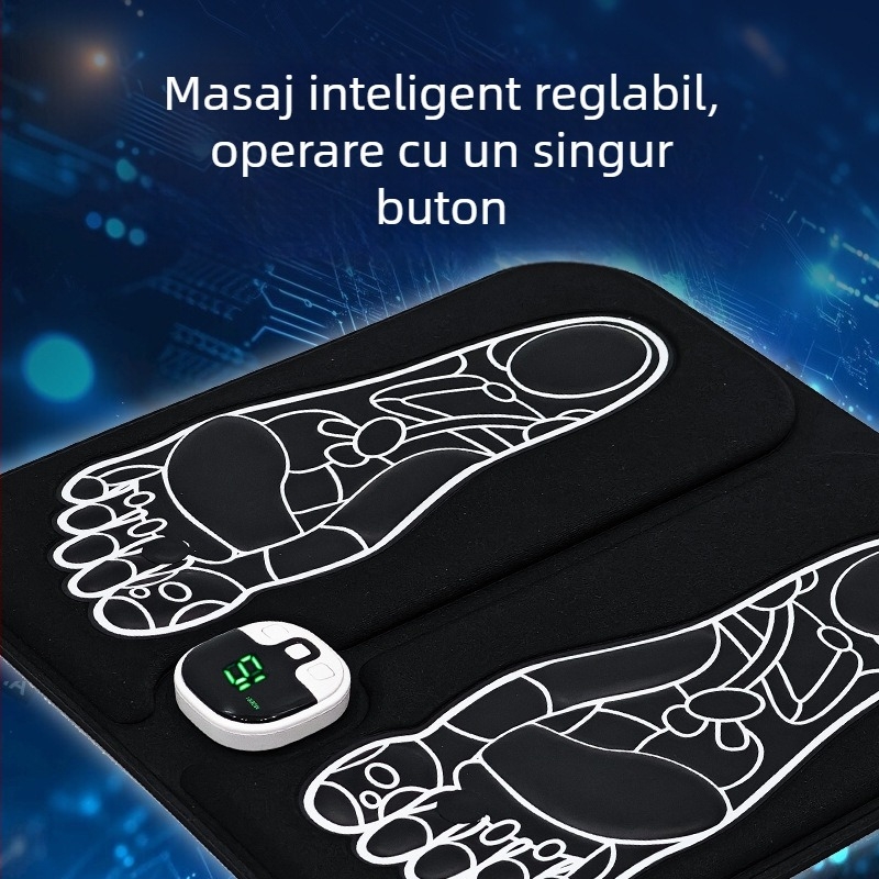 Masaj pentru picioare acasă cu stimulare EMS și pernă de masaj pentru puncte de acupunctură