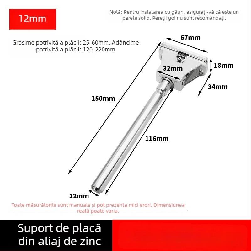 Suport pentru plăci din aliaj de zinc, montaj ascuns, suport de polițe în formă de T, suport cilindric invizibil