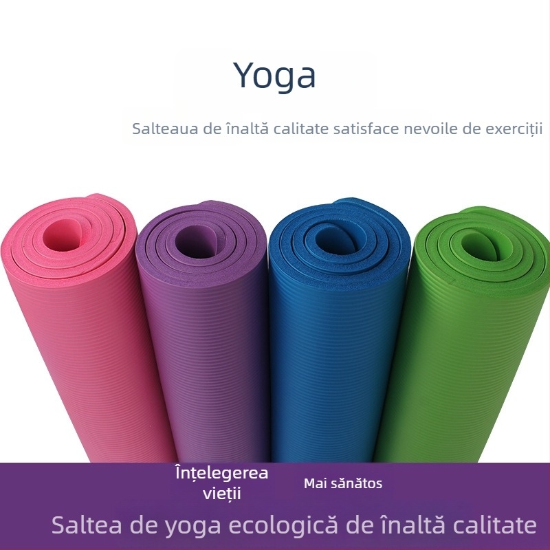 Saltea de yoga NBR, grosime 15 mm, lățime 61 cm, model cu dungi