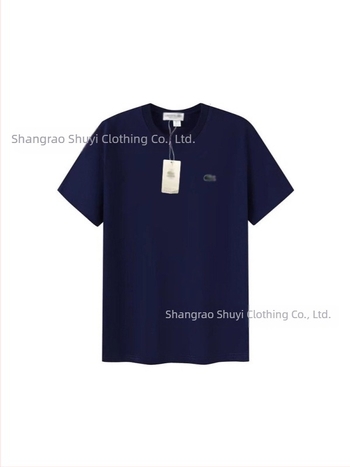 Tricou bărbătesc din bumbac pentru vară, cu guler rotund, mânecă scurtă, croială lejeră, imprimeu cu pește, casual